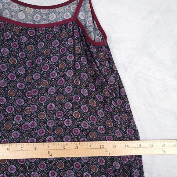 VntgY2K Slip Dress Womens Small Black Purple Rayon Ruffle Strappy Whimsy Goth - Picture 12 of 16